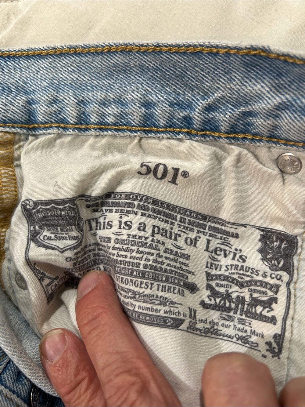 Levi's Light Wash Rolled Cutoff Denim Shorts - Picture 2 of 11